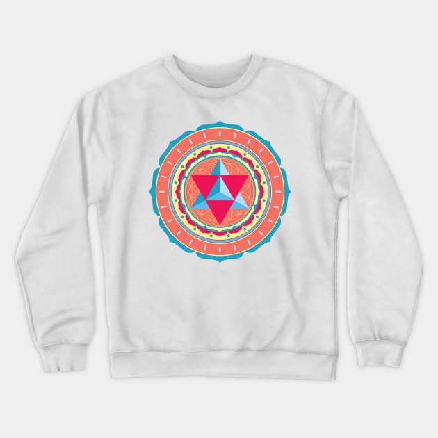 Merkaba Mandala Crewneck Sweatshirt by GalacticMantra